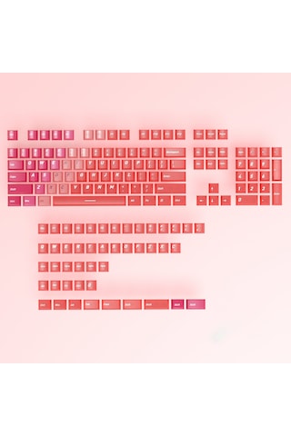 Mekanik Klavye Keycaps Rgb Şeffaf Gaming Pbt Tuş Takımı Kırmızı