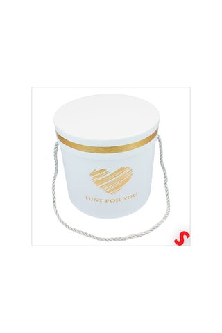 Just For You Silindir Hediye Kutusu 15,5 Cm Orta Boy Beyaz