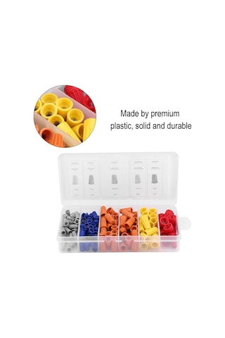 Yaozixa 158 Adet Otomobil Teli Bağlayıcı Seti Gri 40, Mavi 40, Turuncu 50, Sarı 18, Kırmızı 10 - Araç Elektrik Bağlantıları İçin Dayanıklı Plastik Kutulu Fırca Tipi Bağlayıcılar