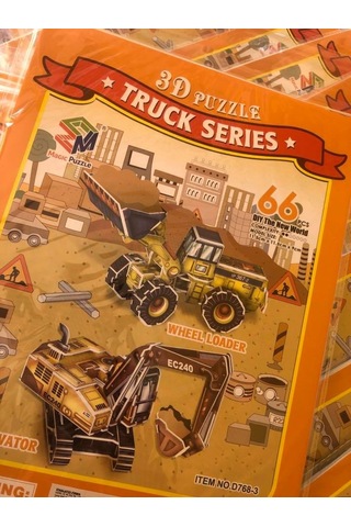 Excavator İş Makinesi 66 Parça 3d Puzzle - Truck Serisi Magic Puz