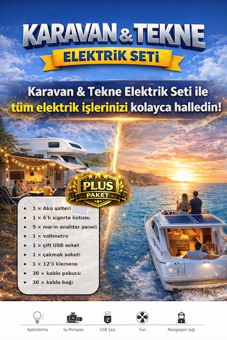 Karavan & Tekne Elektrik Tesisat Seti Plus Paket