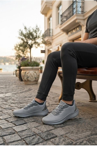 Scooter M2003 Rahat Tekstil Sneaker Erkek Ayakkabı Gri