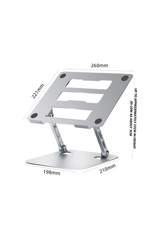 D032 Metal Katlanabilir Dizüstü Tablet Braketi Ayarlanabilir Dizüstü Isı Dağılımı Standı - Gümüş