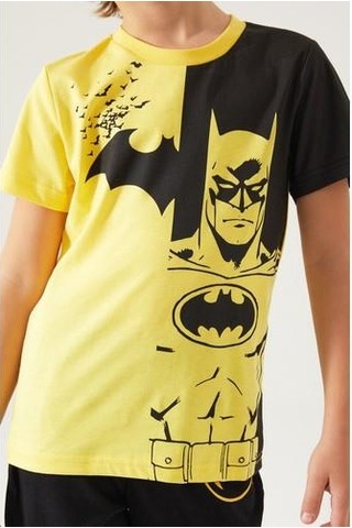 Yasin Tekstil Batman Erkek Çocuk Ikili Takım-Limoni Sarı
