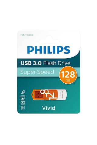 Phılıps 128gb Usb Bellek, 3.0 Vivid Turuncu/beyaz - Fm12fd00b/00