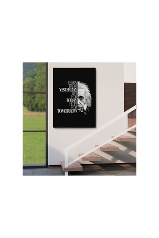 Dünden Öğrenin Bugünü Yaşayın Yarını Umut Edin Kanvas Tablo, Albert Einstein