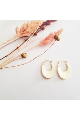 Sembol Gold Damla Model Altın Küpe 14 Ayar 2,5 Cm