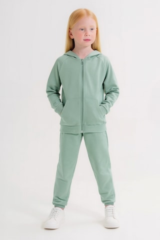 Kız - Erkek Çocuk Basic Fermuarlı Okul Eşofman Takımı Ak0785 Yeşil