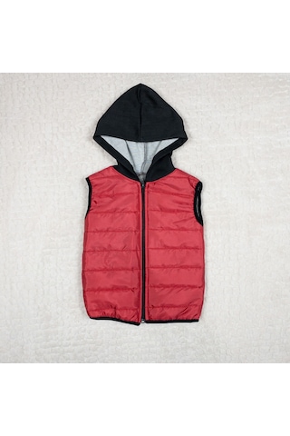 Momikon Unisex Kapüşonlu Kırmızı Şişme Yelek