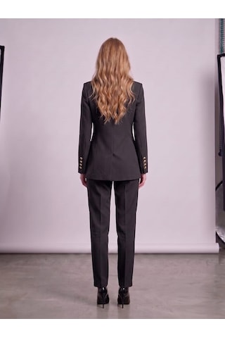 Prenses Kadın Regular Kesim Blazer Ceket Pantolon Takım Modern Trend Zamansız Siyah