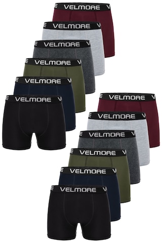 Velmore Erkek Boxer 12 Li Premium Kutu Pamuklu Likralı Beden S - 5xl Mix