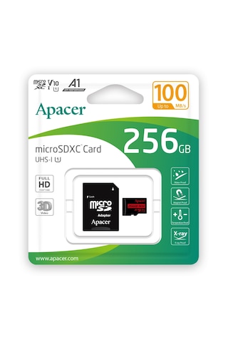 Apacer 256gb Microsd Hafıza Kartı R100mb/s Ap256gmcsx10ub-r