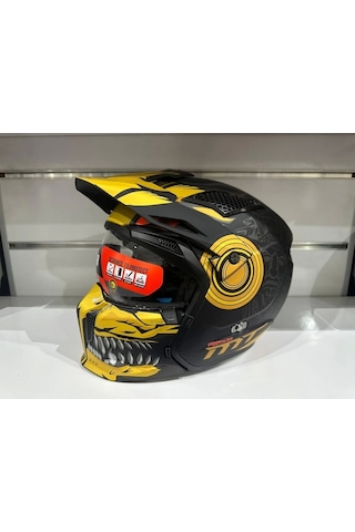 Mt Helmets Streetfıghter Sv Aztec B3 Motosiket Kaskı Sarı - Siyah