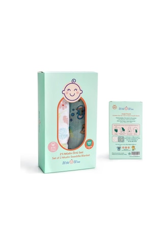 Milk&moo Müslin Örtü 2'li Set Jungle Friends Çok Renkli