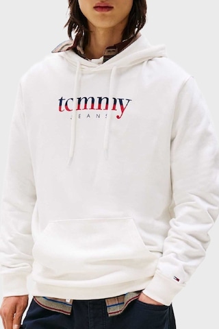 Tommy Jeans Erkek Sweat Dm0dm22113 Ybl Beyaz Beyaz