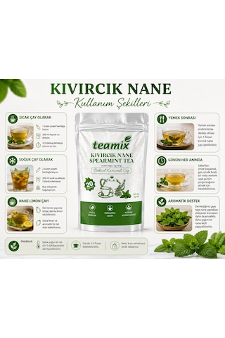 Kıvırcık Nane Çayı & Spearmint Tea 20 Süzen Poşet Teamix