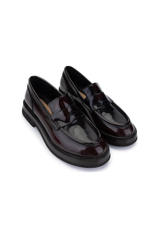 Tamer Tanca Erkek Hakiki Deri Bordo Loafer Ayakkabı 1068 9001 Erk Ayk Sk24-25 Bordo Acma Bordo