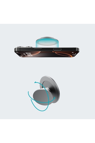 Benks L53 Vitapro Magnetik Magsafe Airbag Parmak Ring Stand Gri