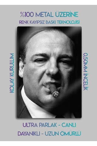 4k Parlak Baskı, Tony Soprano, The Sopranos - Metal Tablo