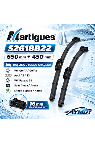 Martigues 650/450 Mm Ön Muz Silecek Takımı Golf 7 Audi A3 Passat B8