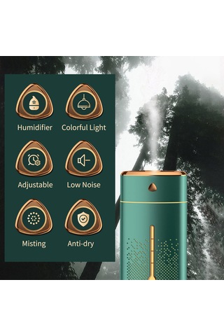 Neevoyu Ev Masaüstü Buzlu Buhar Nemlendirici 1000ml - 7 Renkli Led Işık, Sürekli Nemlendirme, 40db Sessiz, Üstten Su Doldurma, 30-40 Kullanım Alanı