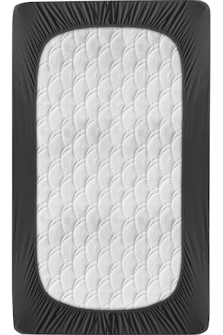 Penye Lastikli Çarşaf, Battal Çift Kişilik , Siyah ,pamuk-elastan Örme Kumaş, 230 Gr/m² Siyah