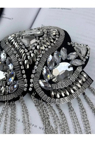 Slubov'u Epolet 1 Adet, Zincirli Ve Taşlı Broş 238302282 Gri