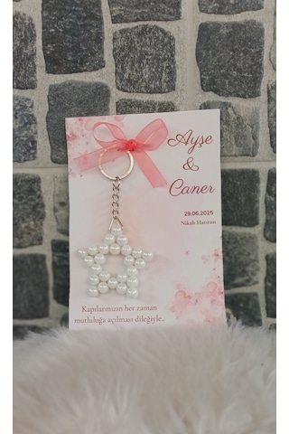 Hediyelik Yıldız Anahtarlık - 25 Adet- Nişan,kına,nikah , Bebek Hatıralık