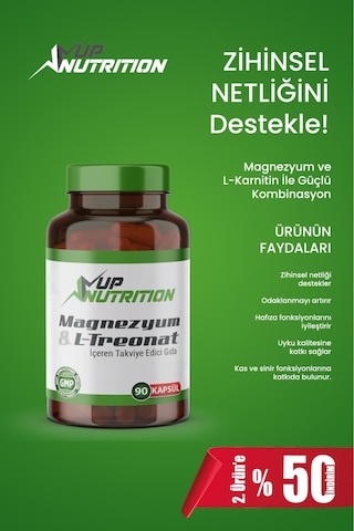 Magnezyum Magnesium L-threonate Vejeteryan 90 Bitkisel Kapsül Magnezyum L-treonat