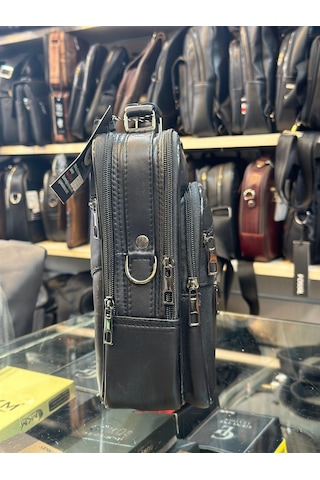 Trg Polo Hakiki Deri Siyah El Çantası Siyah