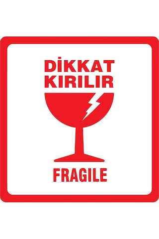 Ekstrafix Dikkat Kırılır Etiketi Sarım Rulo 10 X 10 Cm 250 Adet -