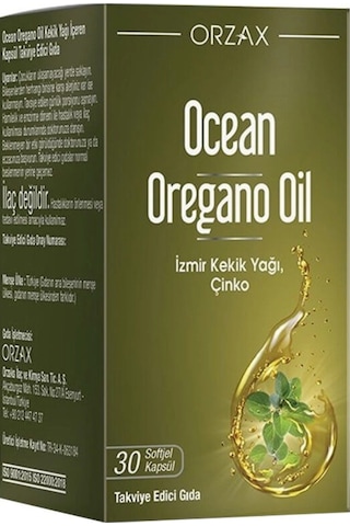 Orzax Ocean Oregano Oil Takviye Edici Gıda 30 Kapsül-mfreyon01049