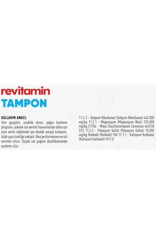Revitamin Tampon - Verim Arttırıcı Hayvan Yem Katkı 25 Kg Kraft