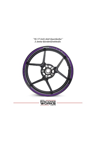 Motosiklet Jant Şeridi Jant Sticker Dekor Model Parçalı Desen Sticker Set Mor