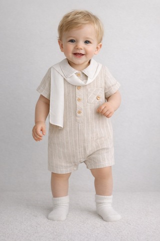 Noy Noy Erkek Bebek Tulum 8276 Bej Bej