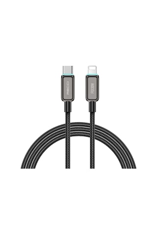 Recci Rs42cl Lamp Display Serisi Type-c To Lightning Pd 30w Data Ve Şarj Kablosu 1.5m Siyah