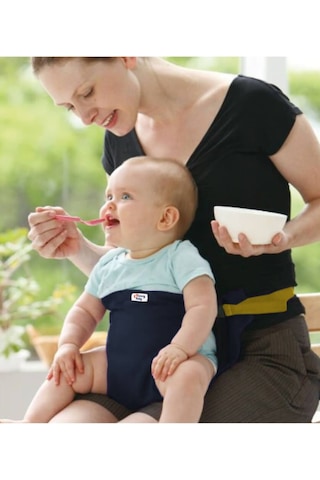 Kumaş Mama Sandalyesi Mama Sandalyesi Emniyet Kemeri Siyah