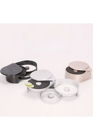 Youtek Siyah Üç Katlı Plastik Bar Baharat Kutusu - Tuz Kenarı Tasarımı İle Margarita Ve Kokteyller İçin Profesyonel Depolama Diğer