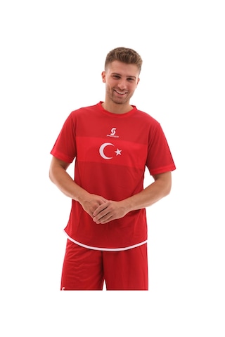 Sportech - K0141 Türkiye Milli Takım Forması Kırmızı Tek Kelime Isim Ve Numara Yazılır Kırmızı