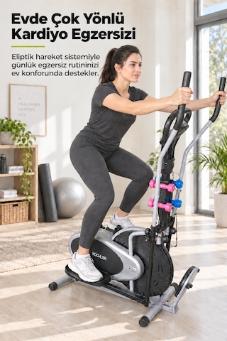 Kochler Eliptik Bisiklet Twister Ve Dambıl Setli, Seleli Çok Fonksiyonlu Egzersiz Bisikleti