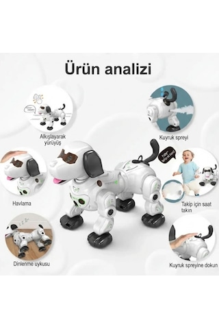 Uzaktan Kumandalı Akıllı Robot Köpek Akıllı Saat Takip Sistemli Sese Duyarlı Buharlı Oyuncak Çok Renkli