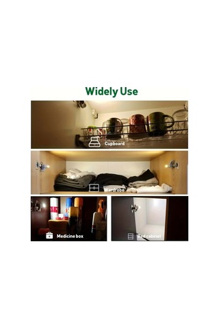 Boatshop1 10 Adet Led Dolap Askı Işığı - Otomatik Hareket Sensörlü Beyaz Pil Dahil Yüksek Parlaklık Ayarlanabilir Yükseklik Mutfak Dolap Yatak Odası Işık