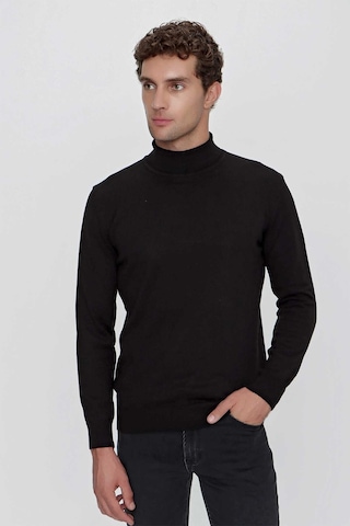 Morven Basic Dinamik Fit Rahat Kesim Balıkçı Yaka Triko Kazak Bej
