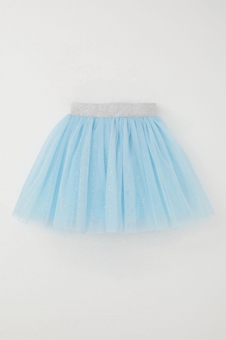 Breeze Kız Çocuk Tütü Etek Simli Beli Latikli 5-10 Yaş, Açık Mavi Açık Mavi