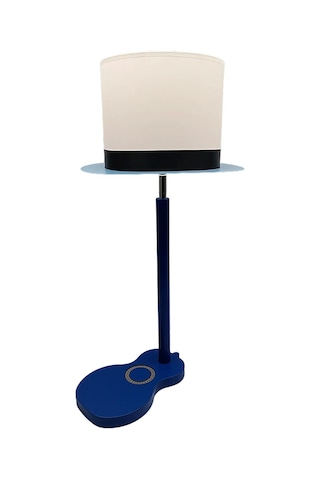 Gitar Tasarım Ahşap Abajur Lacivert Siyah