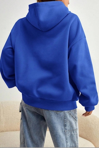 Malıbu Baskılı Oversize Sweatshirt Mavi