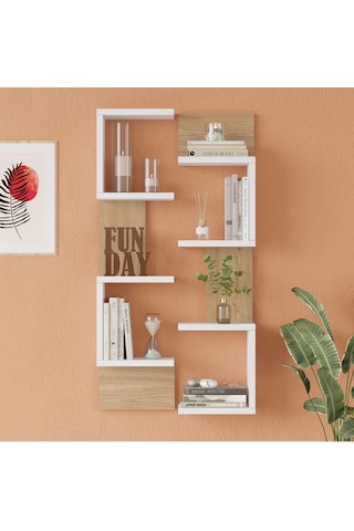 Wall 22 Duvar Rafı Sepet-beyaz Wal22-sw Sepet Ceviz - Beyaz