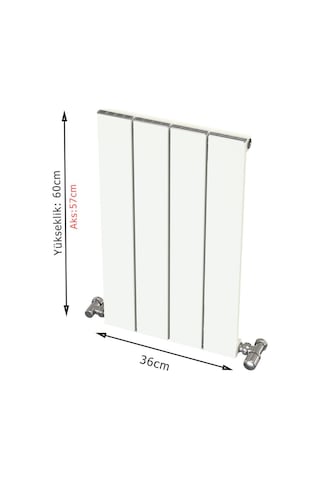 Alüminyum Radyatör 60x36 4 Dilim Kırık Beyaz Ral9010 Hestia