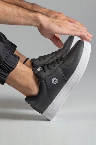Nstil Unisex Spor Ayakkabı Rahat Yumuşak Taban Kaymaz Günlük Bağcıklı Sneaker 408 Siyah Beyaz