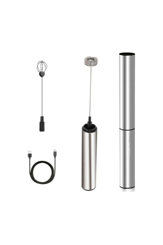 Hangfox Usb Şarjlı Elektrikli Süt Köpürtücü, 2 Hızlı, Taşınabilir, Inox Malzeme, Kahve/latte/cappuccino İçin, Ev Ve Seyahat Kullanıma Uygun Diğer